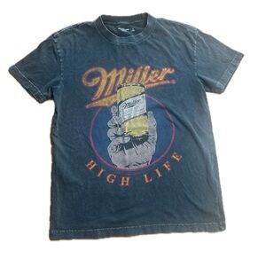 Abercrombie Shirt Men S Black Miller High Life Beer Can Graphic Vintage Style